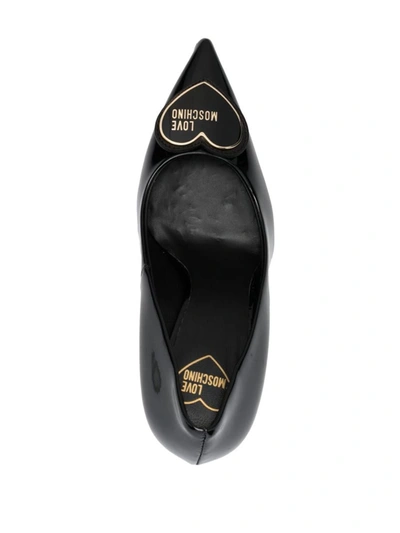 Shop Love Moschino Pointed-toe Pumps With Logo In Black