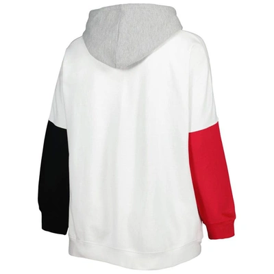 Shop Profile White/scarlet Ohio State Buckeyes Plus Size Contrast Dolman Sleeve Pullover Hoodie