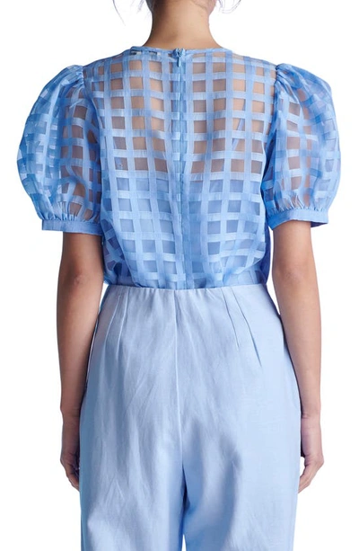 English Factory Windowpane Sheer Top In Blue