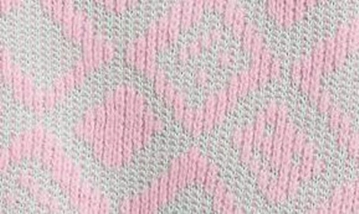 Shop Acne Studios Kerid Tiles Face Cardigan In Bubble Pink/ Spring Green