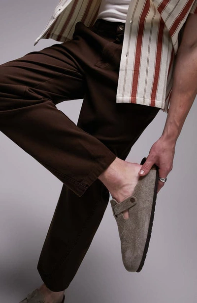 Shop Topman Twisted Seam Tapered Trousers In Brown
