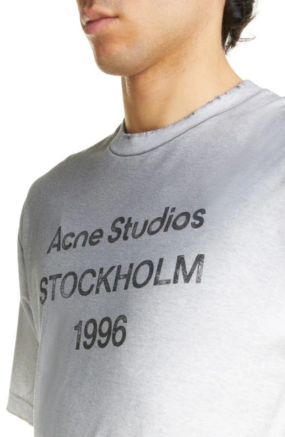 Acne Studios Exford 1996 Mélange Cotton T-shirt In Pale Grey Melange