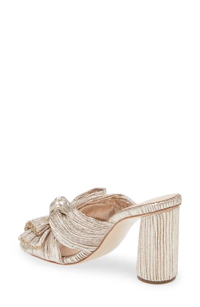 Shop Loeffler Randall Penny Knotted Lamé Sandal In Champagne