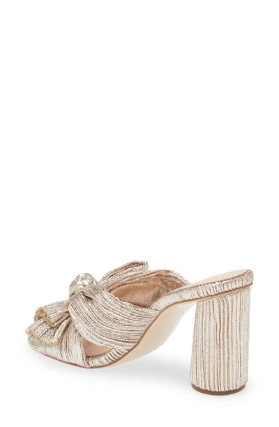 Loeffler Randall Emilia Pleated Knot Slide Sandals In Champagne