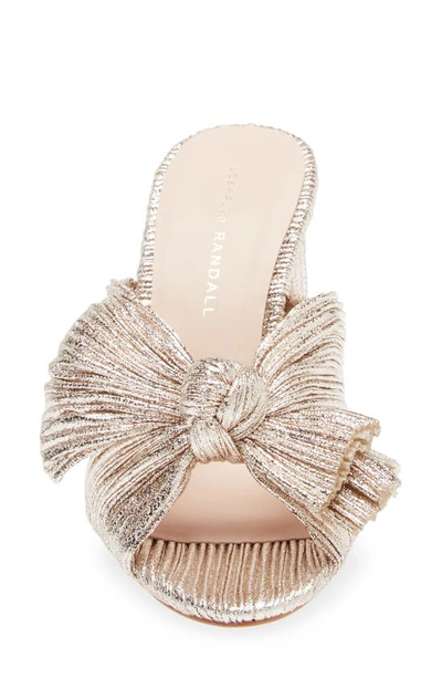 Loeffler Randall Emilia Pleated Knot Slide Sandals In Champagne