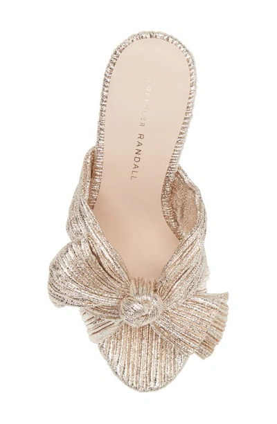 Loeffler Randall Emilia Pleated Knot Slide Sandals In Champagne