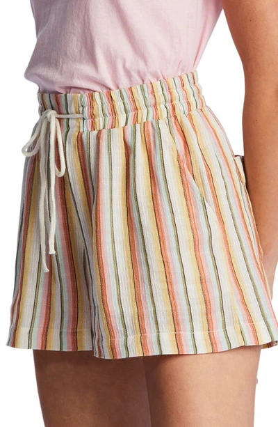 Shop Billabong Day Tripper Stripe Cotton Shorts In Salt Crystal 4