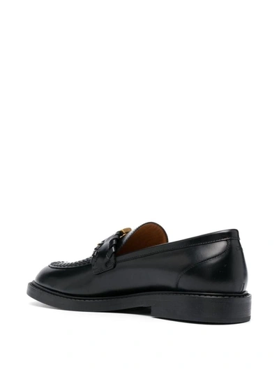 Shop Chloé Marcie Leather Loafers In Black