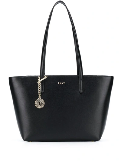 Shop Dkny Bryant Leather Shopping Bag In Black