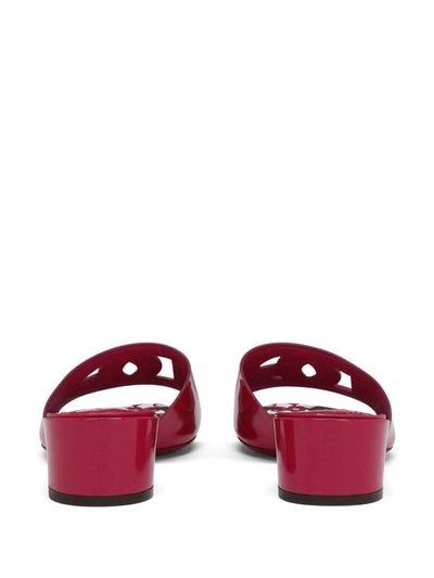 Shop Dolce & Gabbana Cruise Dg Patent Leather Mules In Red