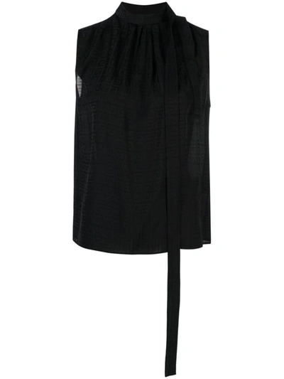 Shop Givenchy Jacquard Sleeveless Top In Black