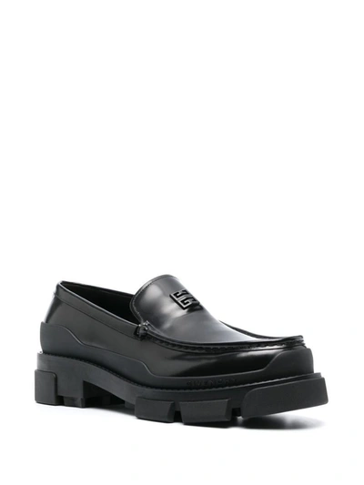 Shop Givenchy Terra Leather Loafers In Black