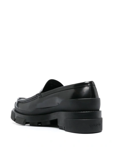 Shop Givenchy Terra Leather Loafers In Black