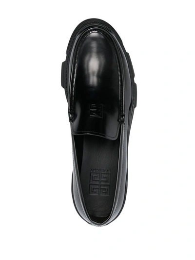 Shop Givenchy Terra Leather Loafers In Black