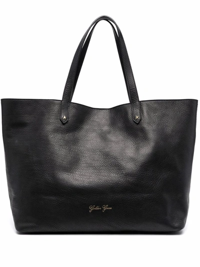 Shop Golden Goose Pasadena Leather Shopping Bag In Black