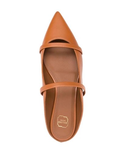 Shop Malone Souliers Maureen Leather Slippers In Brown