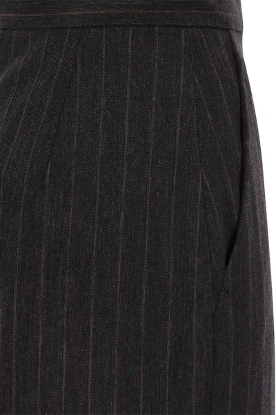 Shop Max Mara Rea - Pinstripe Jersey Trousers In Dark Grey