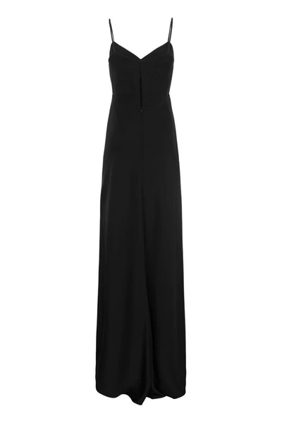 Shop Max Mara Selce - Envers Satin Slip Dress In Black