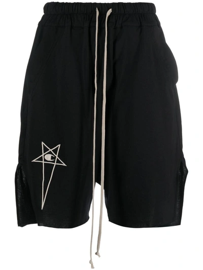 Shop Rick Owens X Champion Logo Shorts In Black