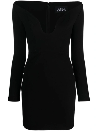 Shop Solace London Uma Mini Dress In Black