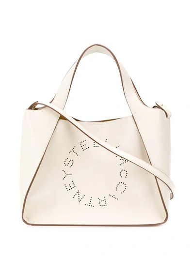 Shop Stella Mccartney Stella Logo Crossbody Bag In White