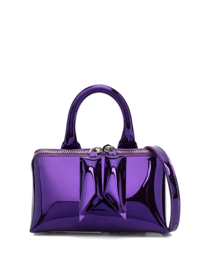 Shop Attico The  Friday Laminated Crossbody Bag In Purple