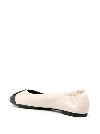 Shop Tory Burch Claire Leather Ballet Flats In Black