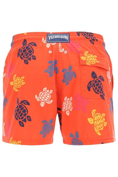 Shop Vilebrequin Moorise Stretch Swim Trunks In Red