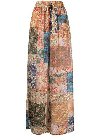 Shop Zimmermann Paisley Print Silk Trousers In Multicolour