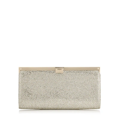 Shop Jimmy Choo Camille Champagne Glitter Fabric Clutch Bag