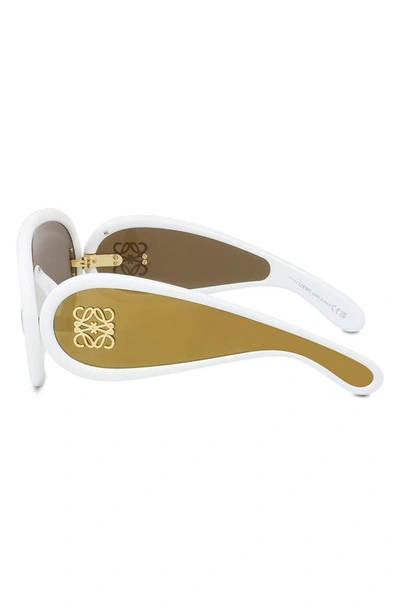 Loewe Mirror Acetate Shield Sunglasses In Ivory / Brown Mirror