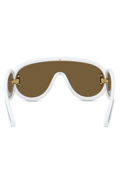 Loewe Mirror Acetate Shield Sunglasses In Ivory / Brown Mirror
