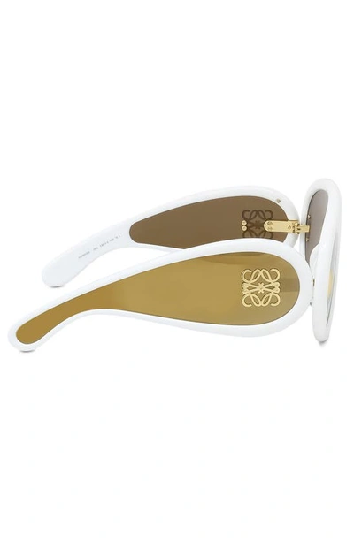 Loewe Mirror Acetate Shield Sunglasses In Ivory / Brown Mirror