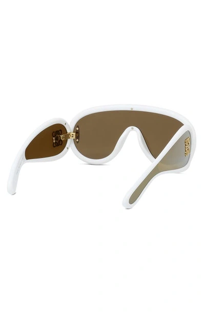 Loewe Mirror Acetate Shield Sunglasses In Ivory / Brown Mirror
