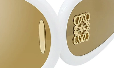 Loewe Mirror Acetate Shield Sunglasses In Ivory / Brown Mirror
