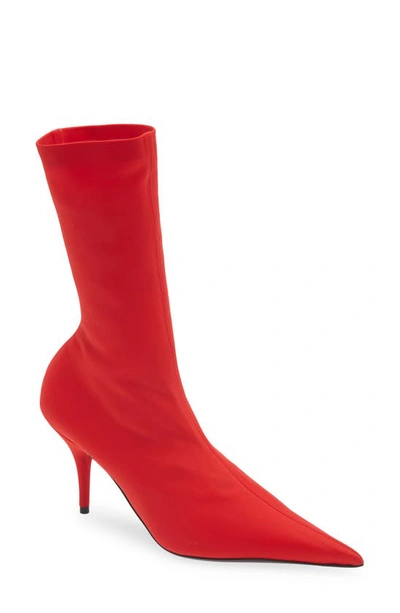 Shop Balenciaga Pointed Toe Sock Boot In Red