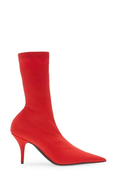 Shop Balenciaga Pointed Toe Sock Boot In Red