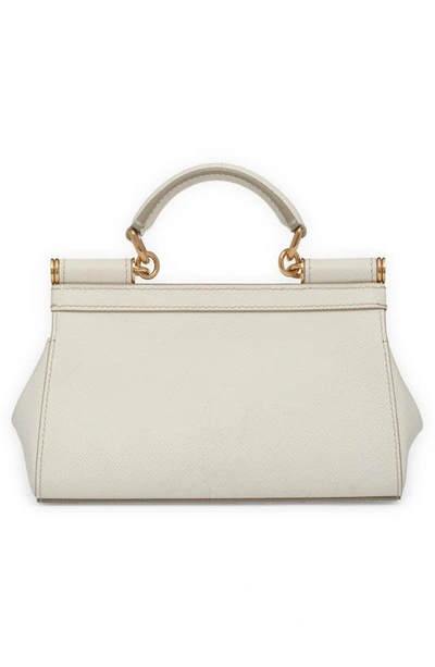Shop Dolce & Gabbana Small Sicily East West Leather Satchel In White