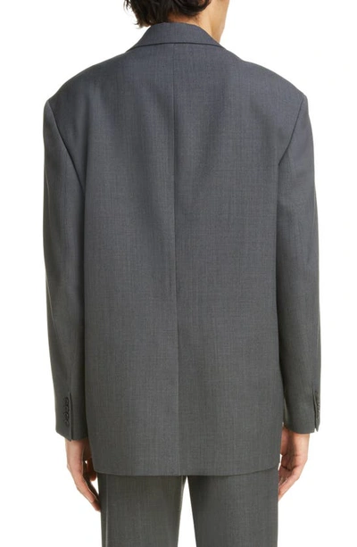 Shop Acne Studios Mélange Oversize Recycled Polyester & Wool Sport Coat In Dark Grey