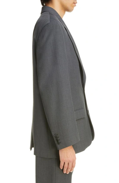 Shop Acne Studios Mélange Oversize Recycled Polyester & Wool Sport Coat In Dark Grey