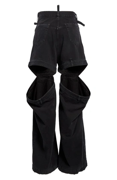 Shop Attico Ashton Denim Pants In Black