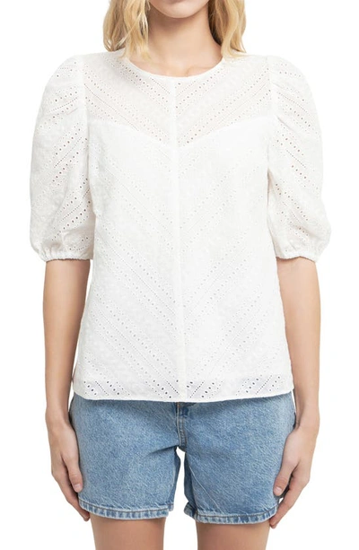 English Factory Eyelet Blouse In White