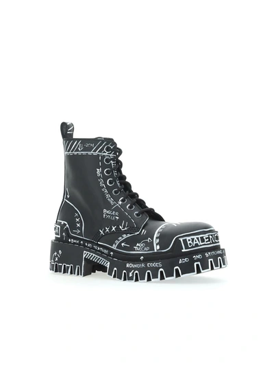 Shop Balenciaga Boots In Black/white