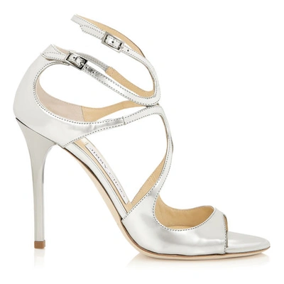 Shop Jimmy Choo Lang Silver Mirror Leather Sandals