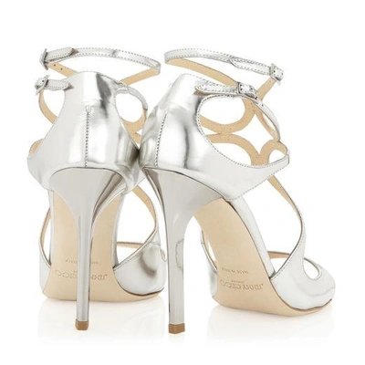 Shop Jimmy Choo Lang Silver Mirror Leather Sandals