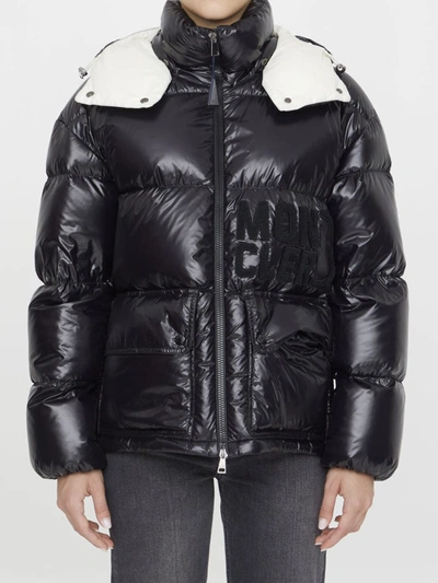 Shop Moncler Abbaye Short Down Jacket In Black