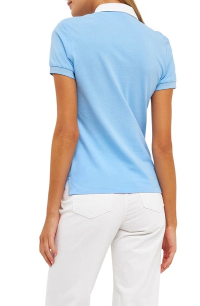 Shop English Factory Piqué Polo In Powder Blue