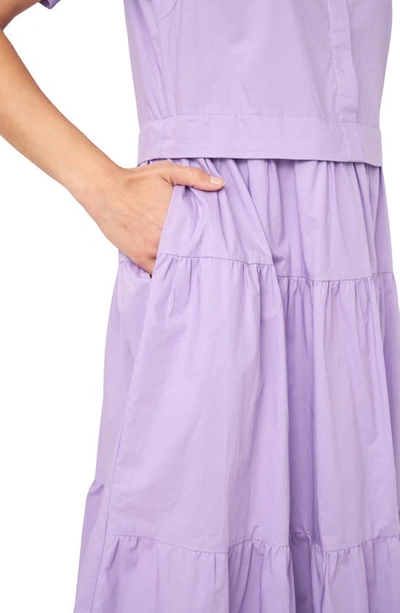Shop English Factory Puff Sleeve Shirtdress In Purple