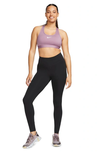 Shop Nike Dri-fit Padded Sports Bra In Violet Dust/ White