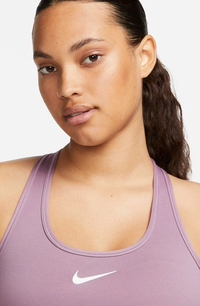 Shop Nike Dri-fit Padded Sports Bra In Violet Dust/ White